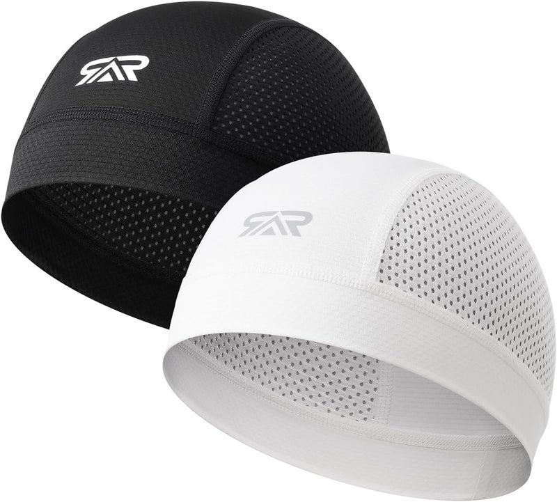 SUNMECI 2 Pcs Cooling Breathable Mesh Skull Cap for Men Women Lightweight Quick Dry Cycling Moto Helmet Hard Hat Liner - Image 1